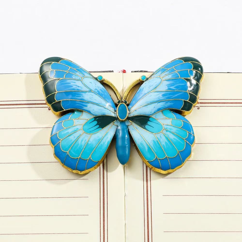 Oil-Painted Metal Butterfly Bookmark/Page Holder