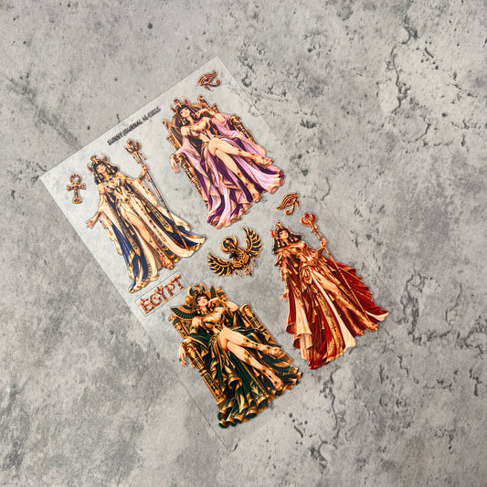 E0015--Queen of Egypt 3D Embossed Sticker 1 Pcs A6 Size 10X15cm=4x6inch