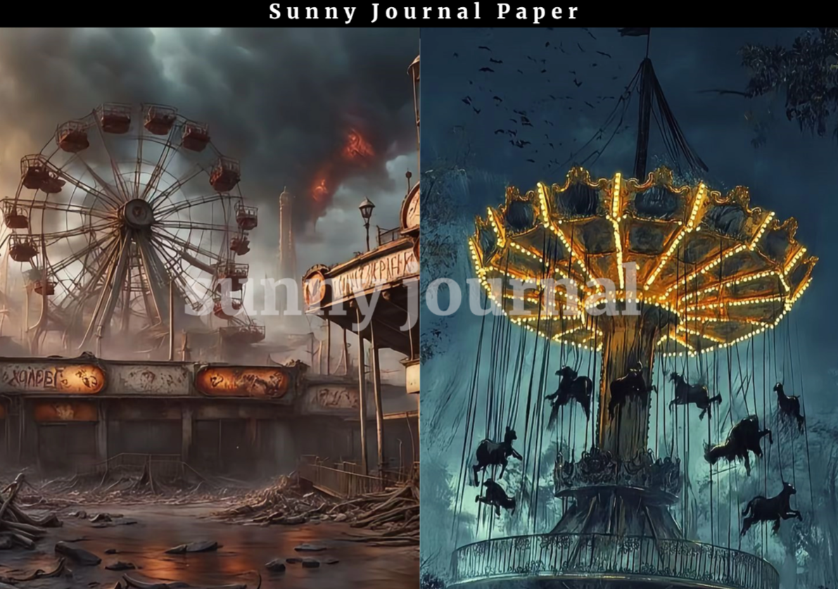 B0028- Horror Amusement Park A5 paper 10 pcs no repeat