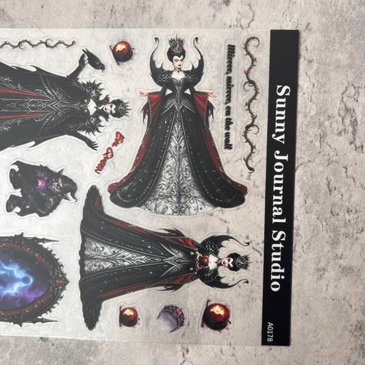 A0178--Gothic Evil Queen PET Sticker 1 Pcs A5 Size