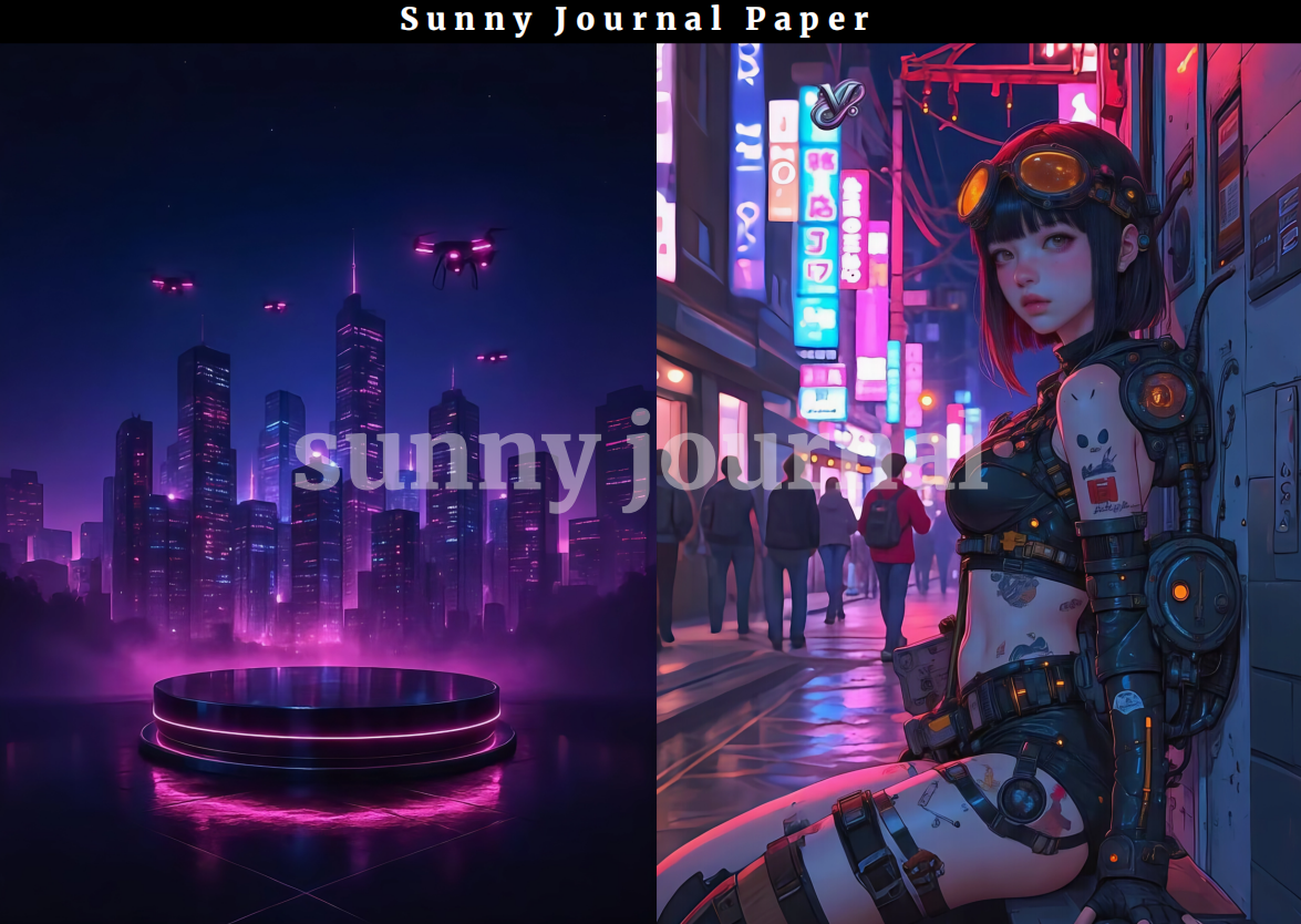 B0007-Cyber Punk A5 Paper 10 pcs no repeat