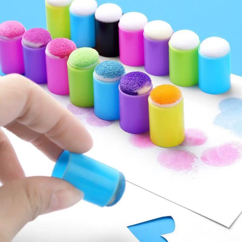 25pcs Sponge Finger Cots Painting Coloring Graffiti Tools Journal Stamps