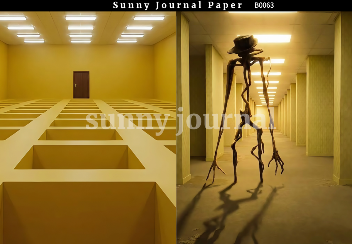 B0063-Game Creep Backrooms Paper A5 paper 10pcs no repeat