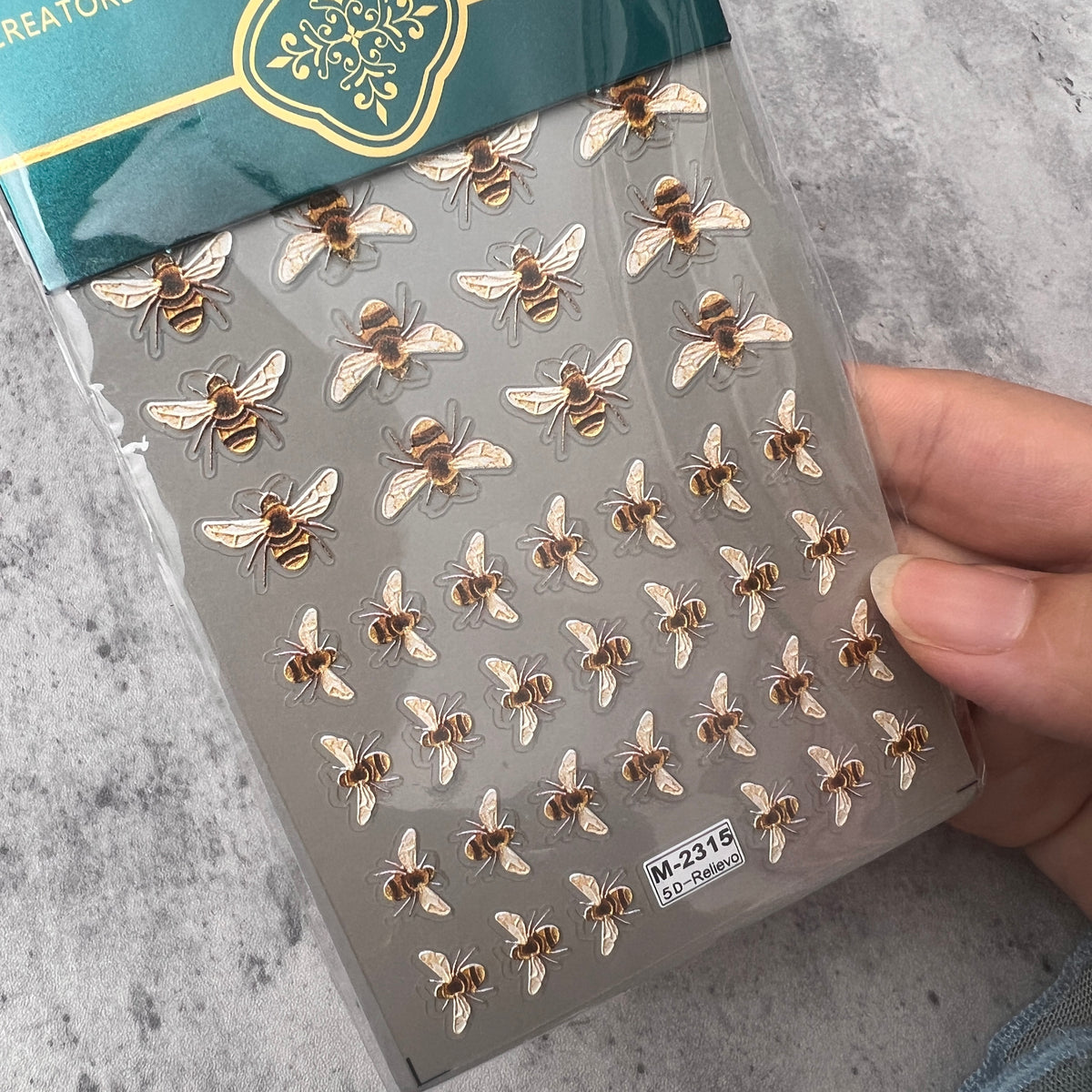 Mini Bees Embossed 3D Sticker