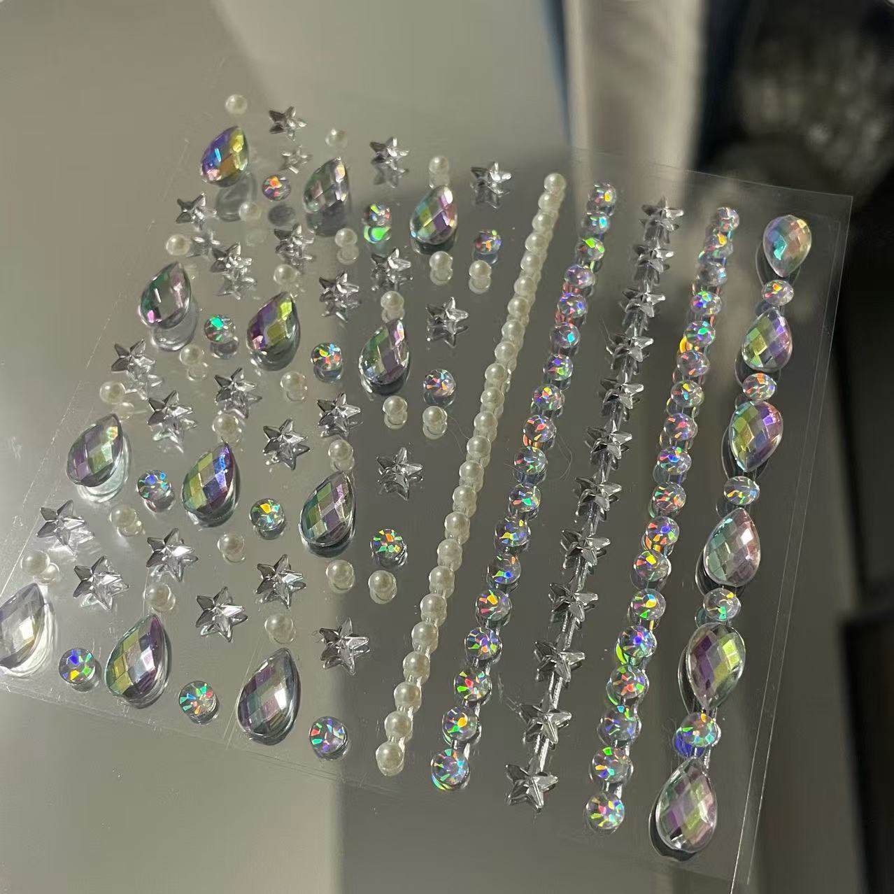 Teardrop Pearl  Gems, Colorful Butterfly Rhinestone 3D Stickers