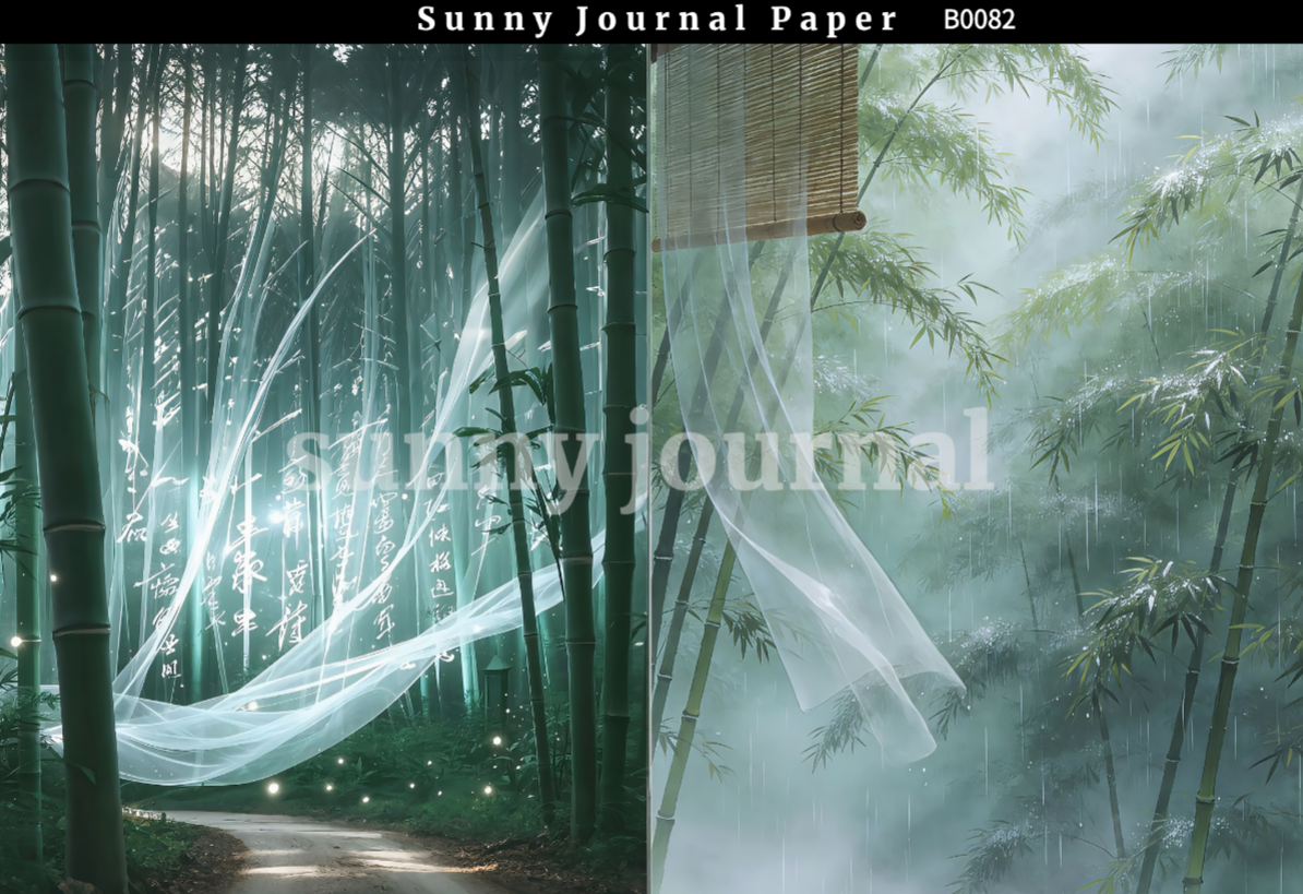B0082-Only Green Summer Vibe Traditional A5 paper 10pcs no repeat