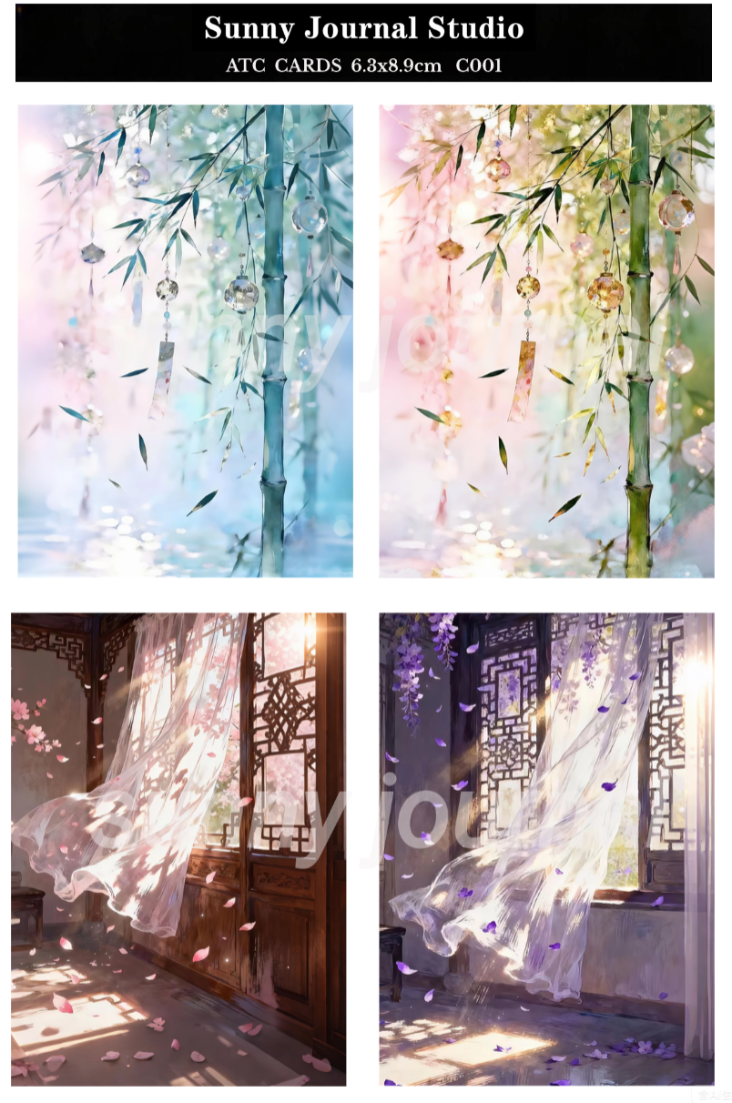 C001-Traditonal ATC Card 20 iamges/5pcs 300GSM Paper Card / Self-cut Required