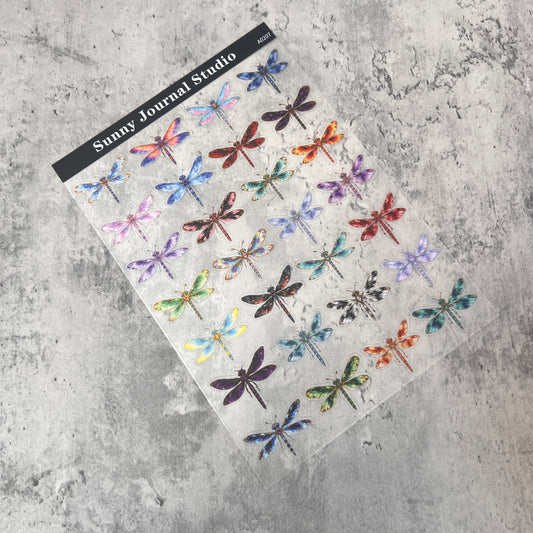 A0207--Dragonfly  PET Sticker 1 Pcs A5 Size