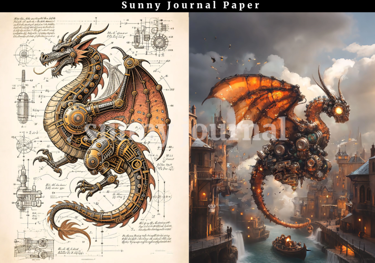 B0036-Steampunk Series 10 images A5 paper no repeat