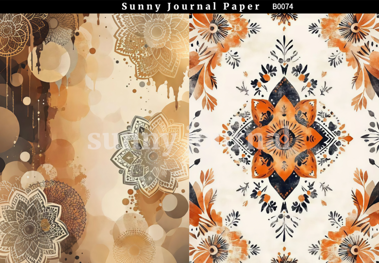 B0074-Boho Style Paper A5 paper 10pcs no repeat