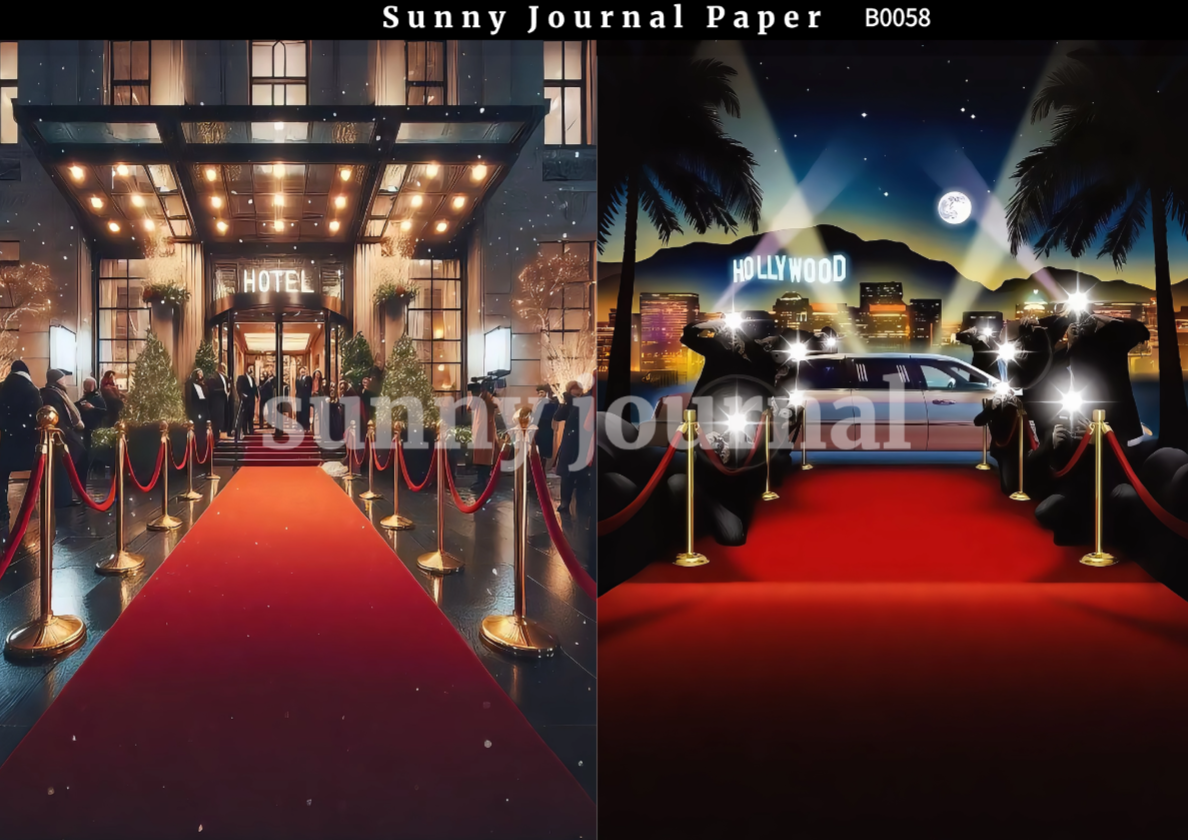 B0058-Retro Red Carpet & Disco Vibe Paper A5 paper 10pcs no repeat