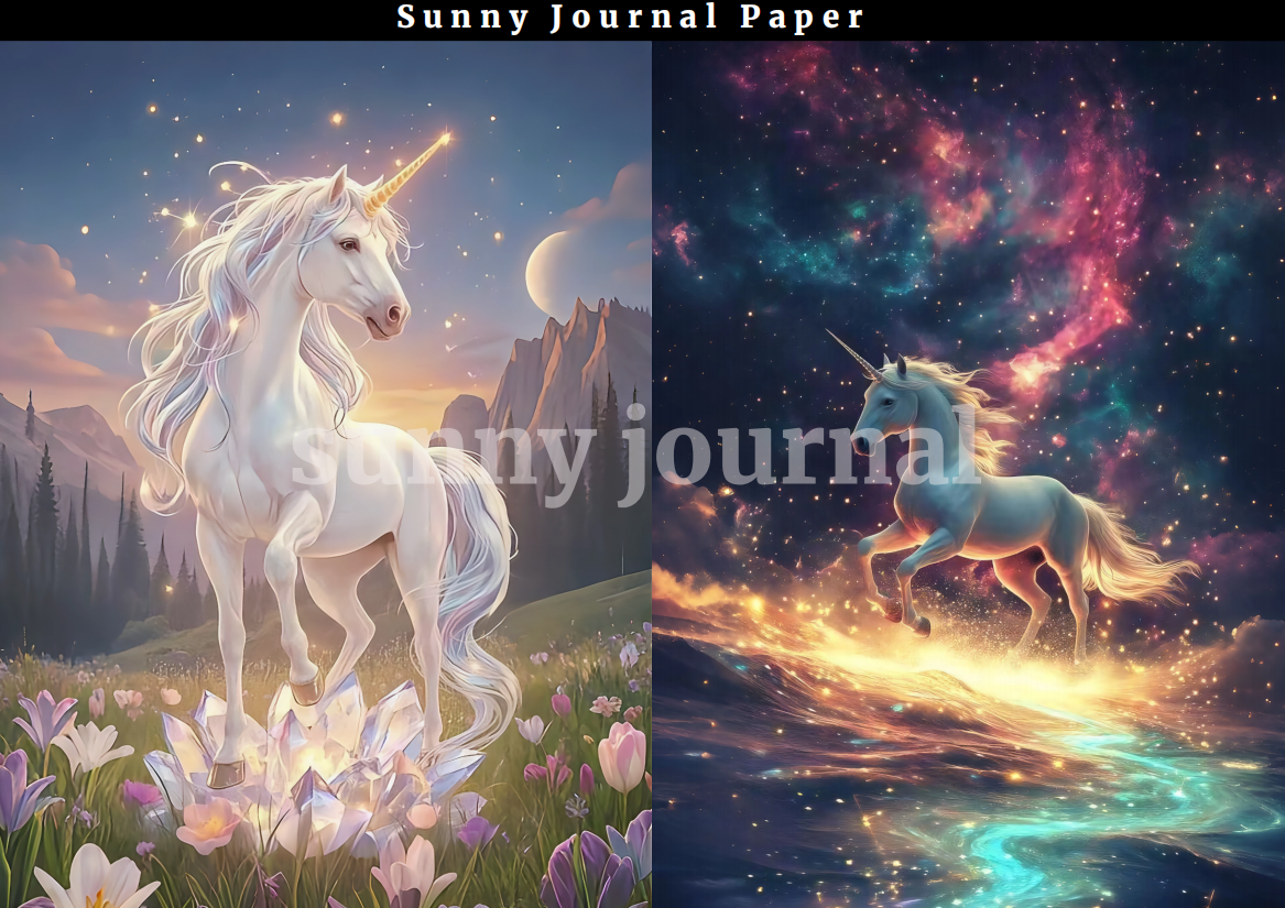 B0010-Unicorn A5 Paper 10 pcs no repeat