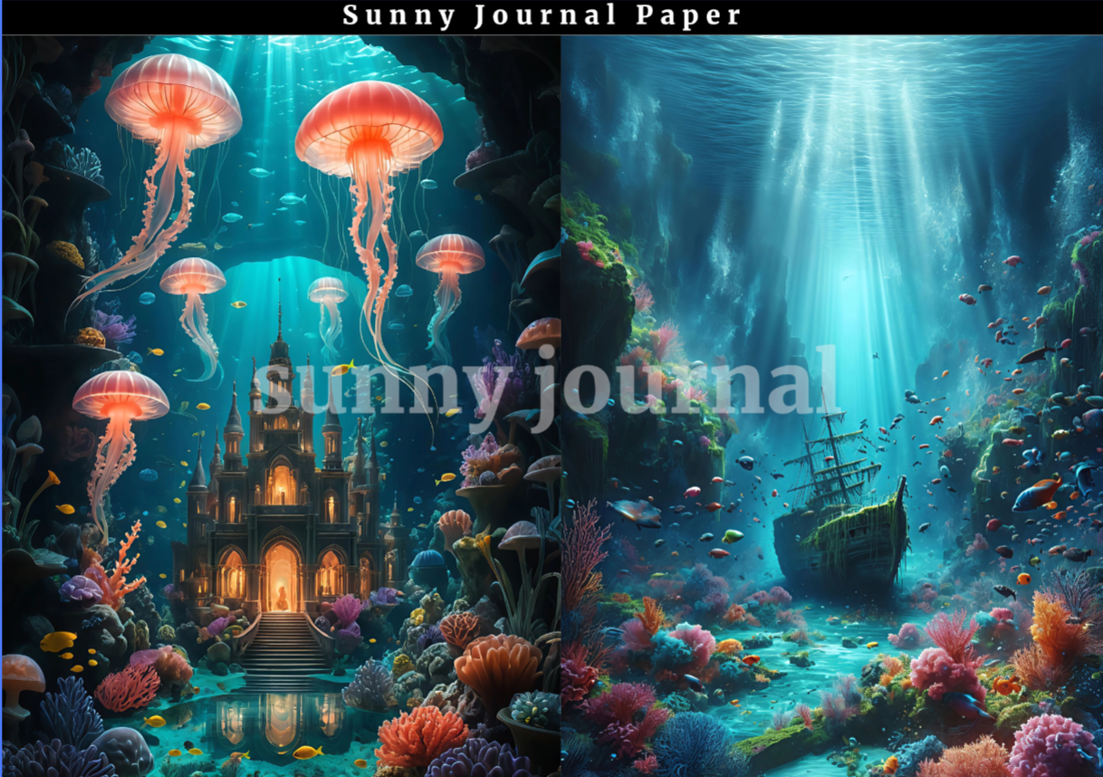 B0034-Ocean Series Underwater A5 paper no repeat