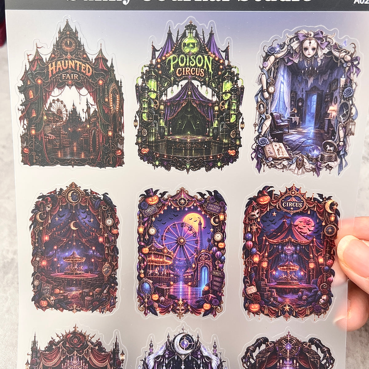 A0224--Halloween Stage PET Sticker 1 Pcs A5 Size