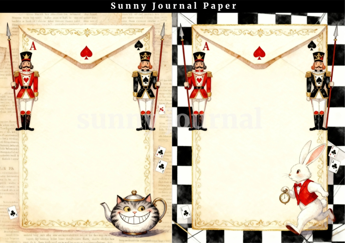 B0055-Vertical Alice Writing Paper A5 paper 15pcs no repeat