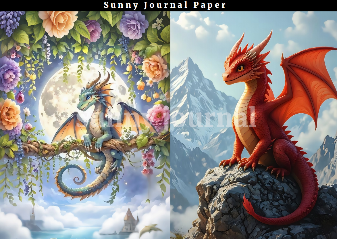 B0012-Dragon baby A5 Paper 10 pcs no repeat