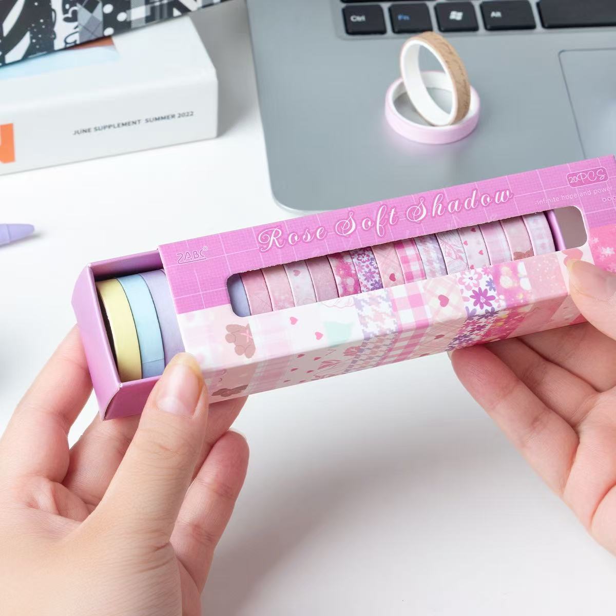 Washi Tape Set Light & Shadow Border Striped 20 rolls