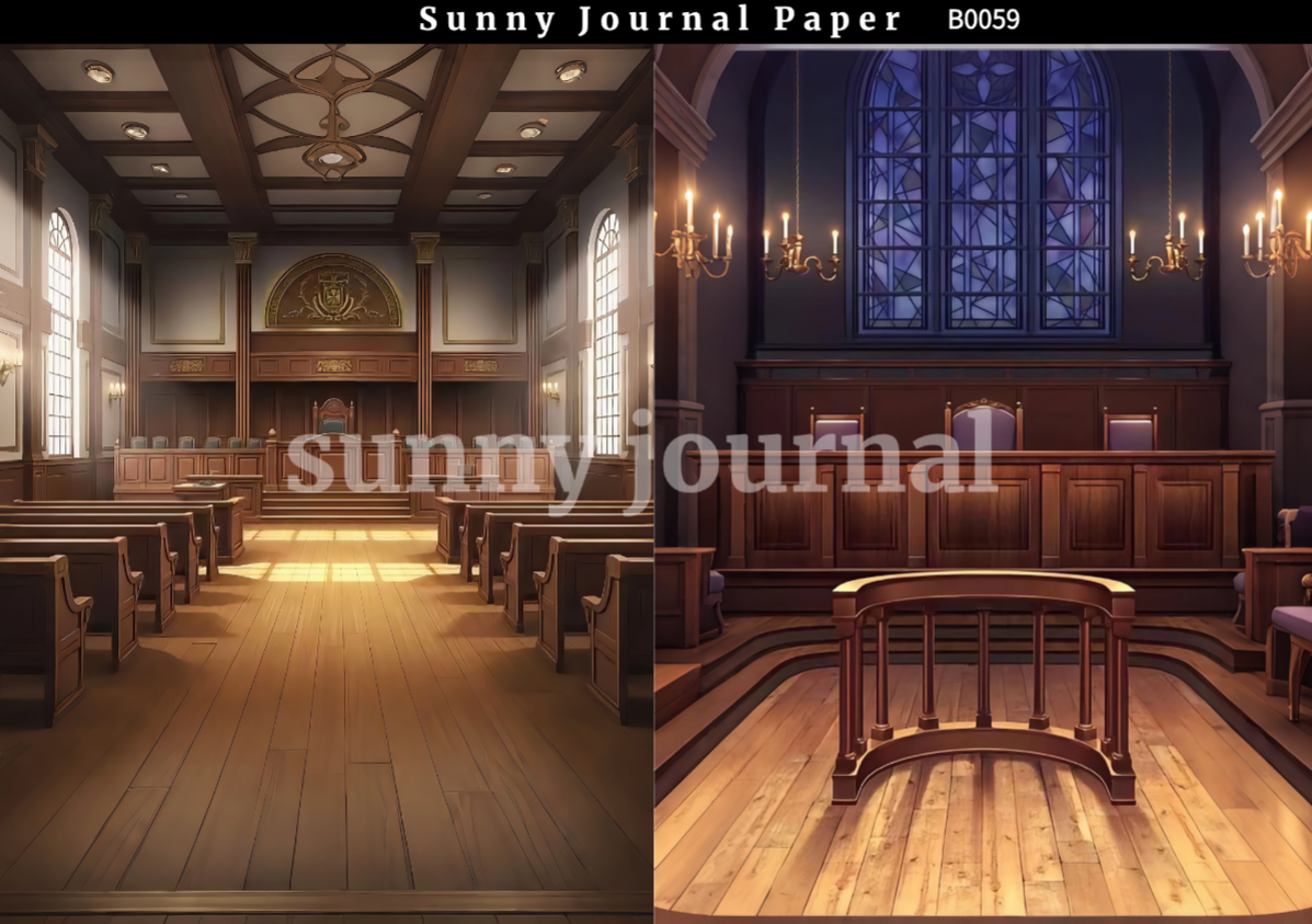 B0059-Court & School Background Paper A5 paper 10pcs no repeat