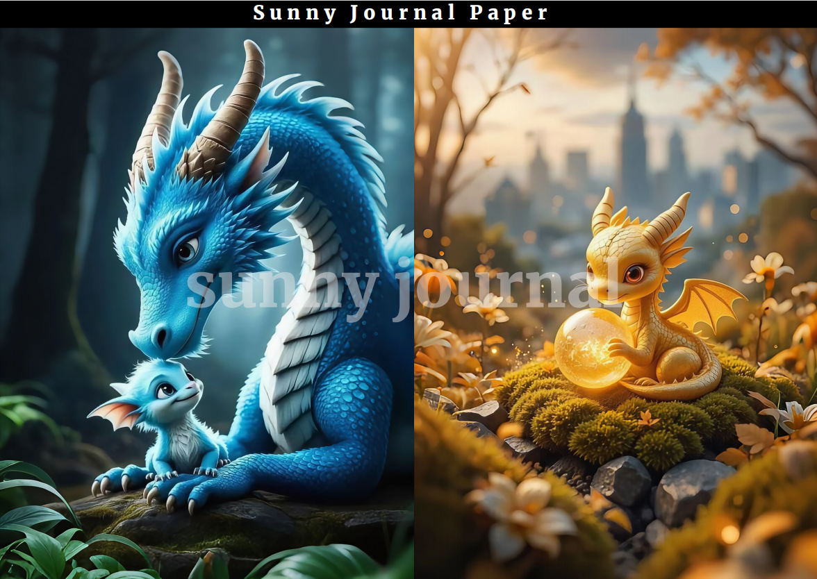 B0012-Dragon baby A5 Paper 10 pcs no repeat