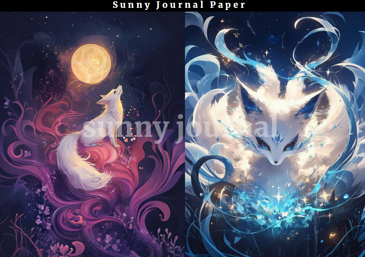 B0009-Nine-talis Fox A5 Paper 10 pcs no repeat
