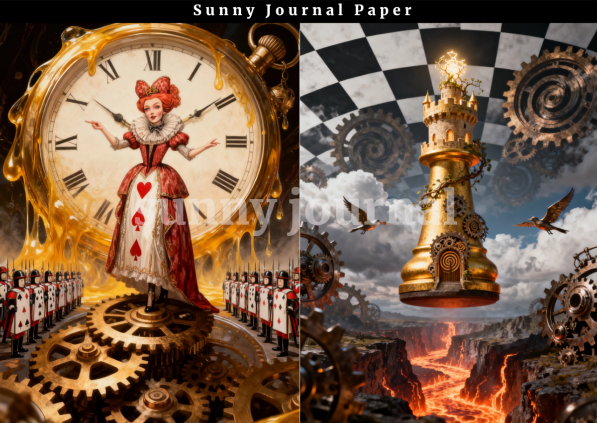 B0056- Fairy Alice in Wonderland Paper A5 paper 15pcs no repeat