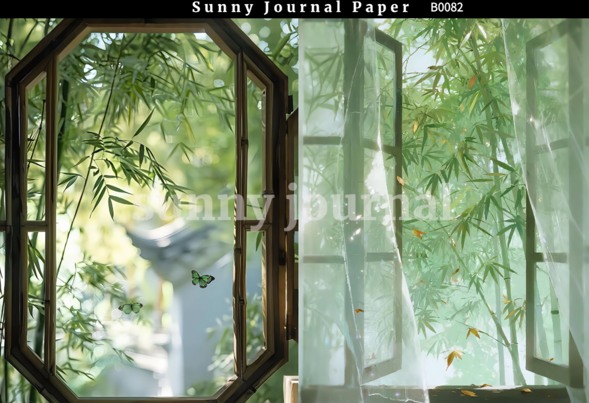 B0082-Only Green Summer Vibe Traditional A5 paper 10pcs no repeat