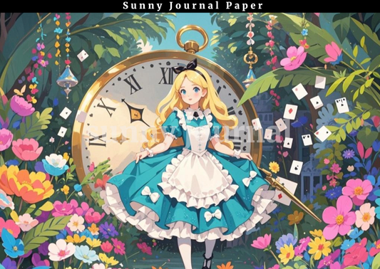 B0054-Alice of Wonderland A5 paper 15pcs no repeat