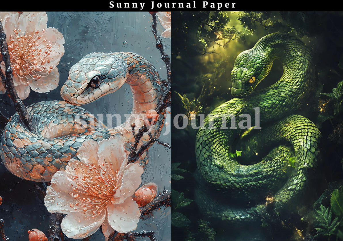 B0026- Colorful Snake A5 paper 10PCS no repeat