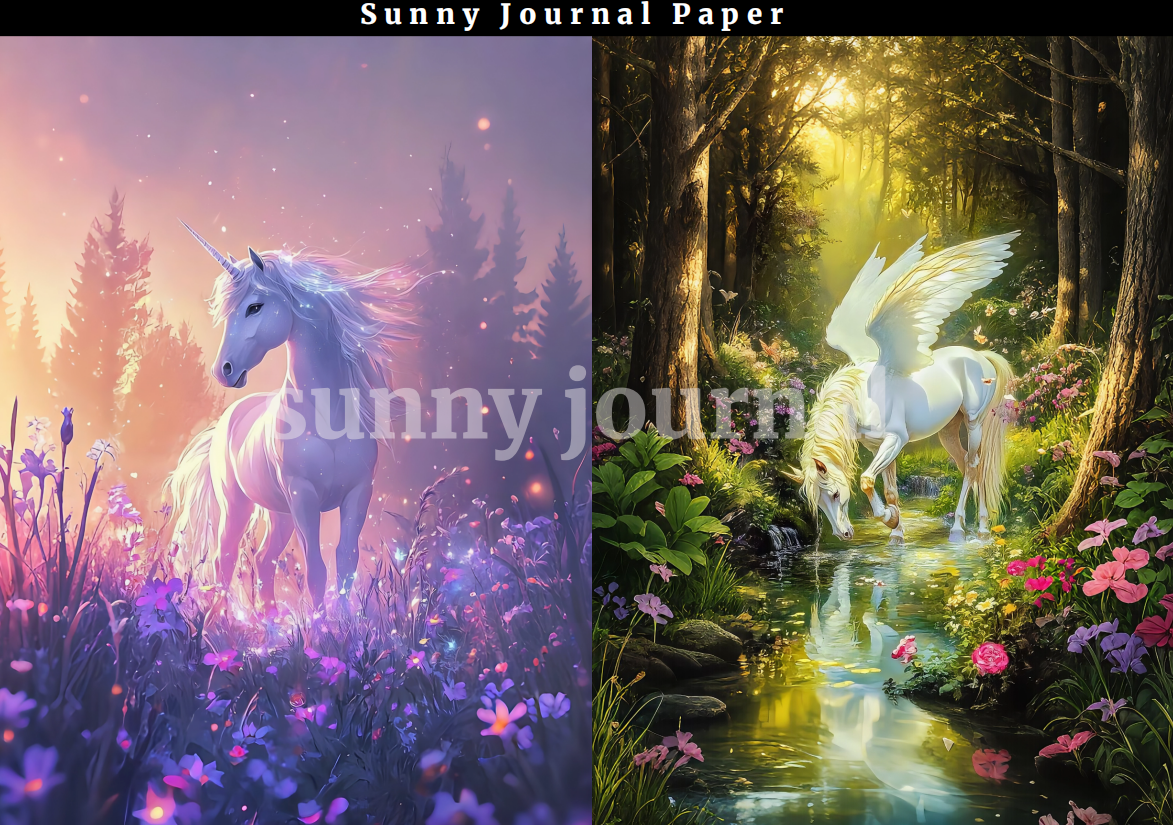 B0010-Unicorn A5 Paper 10 pcs no repeat