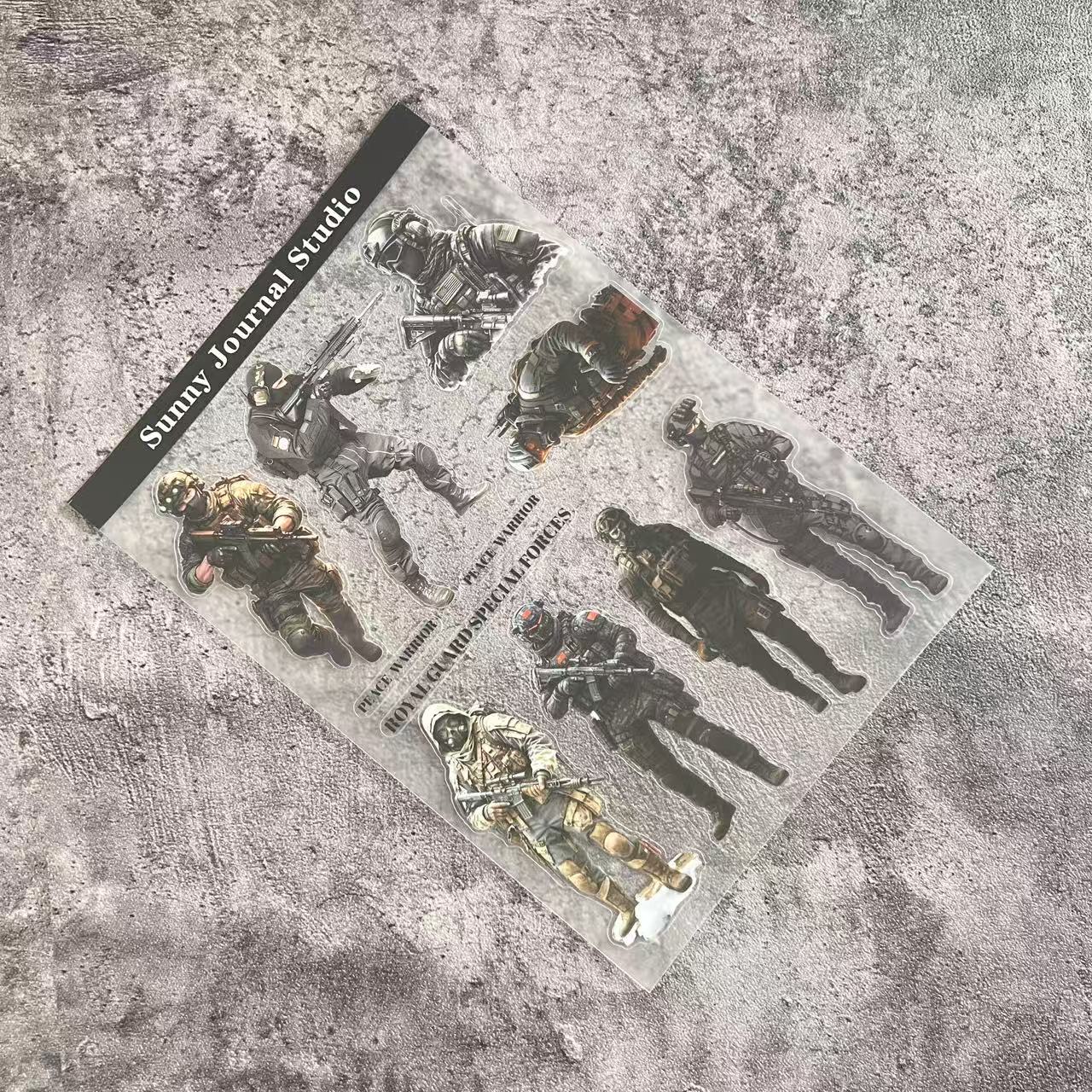 A0057-- Special Forces with a mask Man PET Sticker 1 Pcs A5 Size