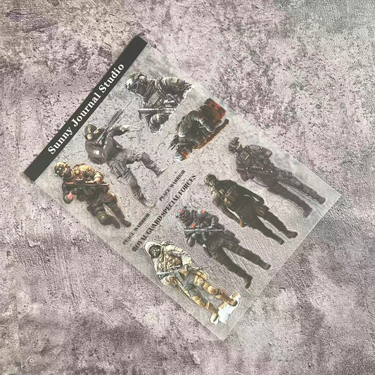 A0057-- Special Forces with a mask Man PET Sticker 1 Pcs A5 Size