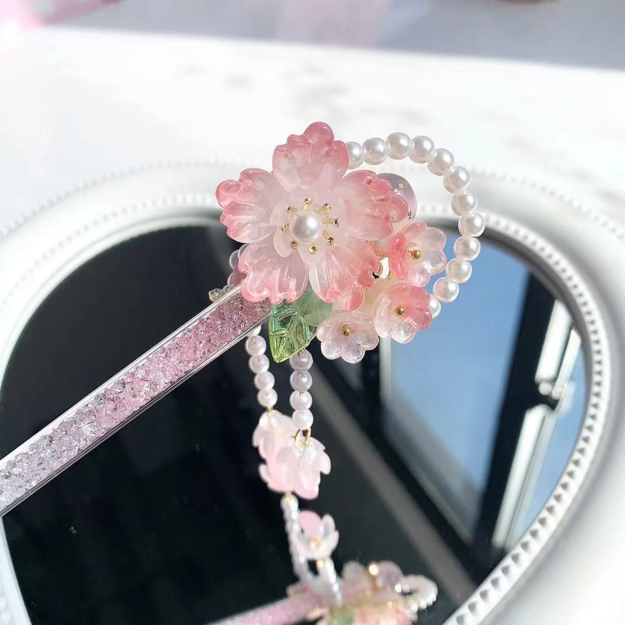 Handmade Pink Cherry Carving Knife Pen Cutter for Journaling