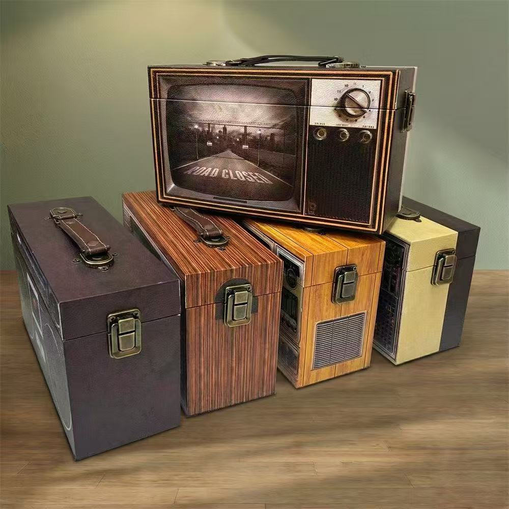 D0024 Vintage TV/Punk/Radio Wooden Tape Boom Box