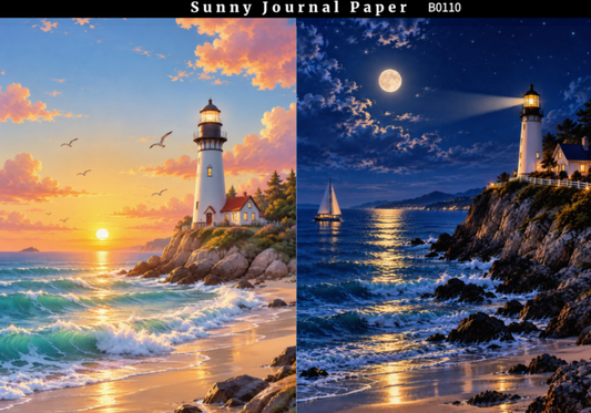 B0110--Light House A5 paper 10pcs no repeat