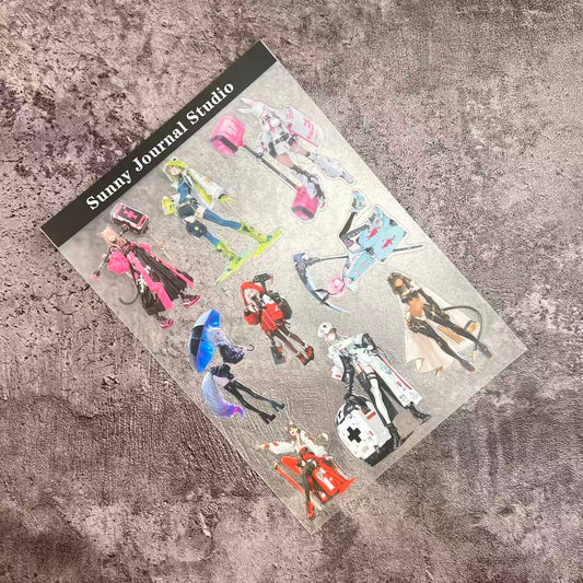 A0089--Cat Ear Girls PET Sticker 1 Pcs A5 Size