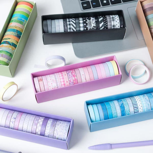 Washi Tape Set Light & Shadow Border Striped 20 rolls