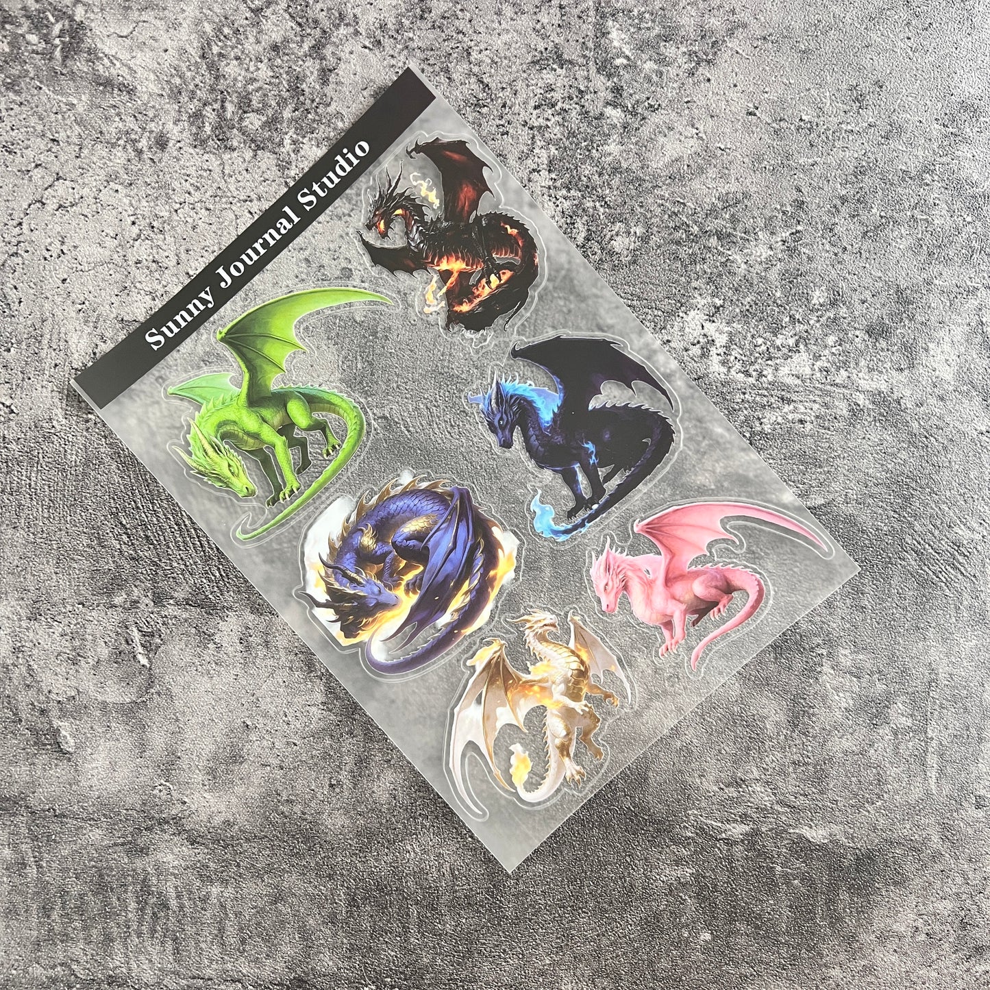 A0044--Colorful Dragon PET Sticker 1 Pcs A5 Size