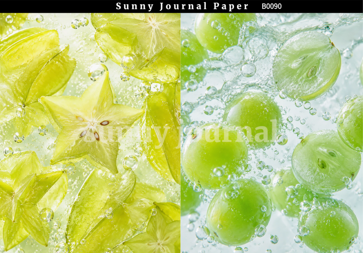 B0090-Various Fruit Background A5 paper 10pcs no repeat