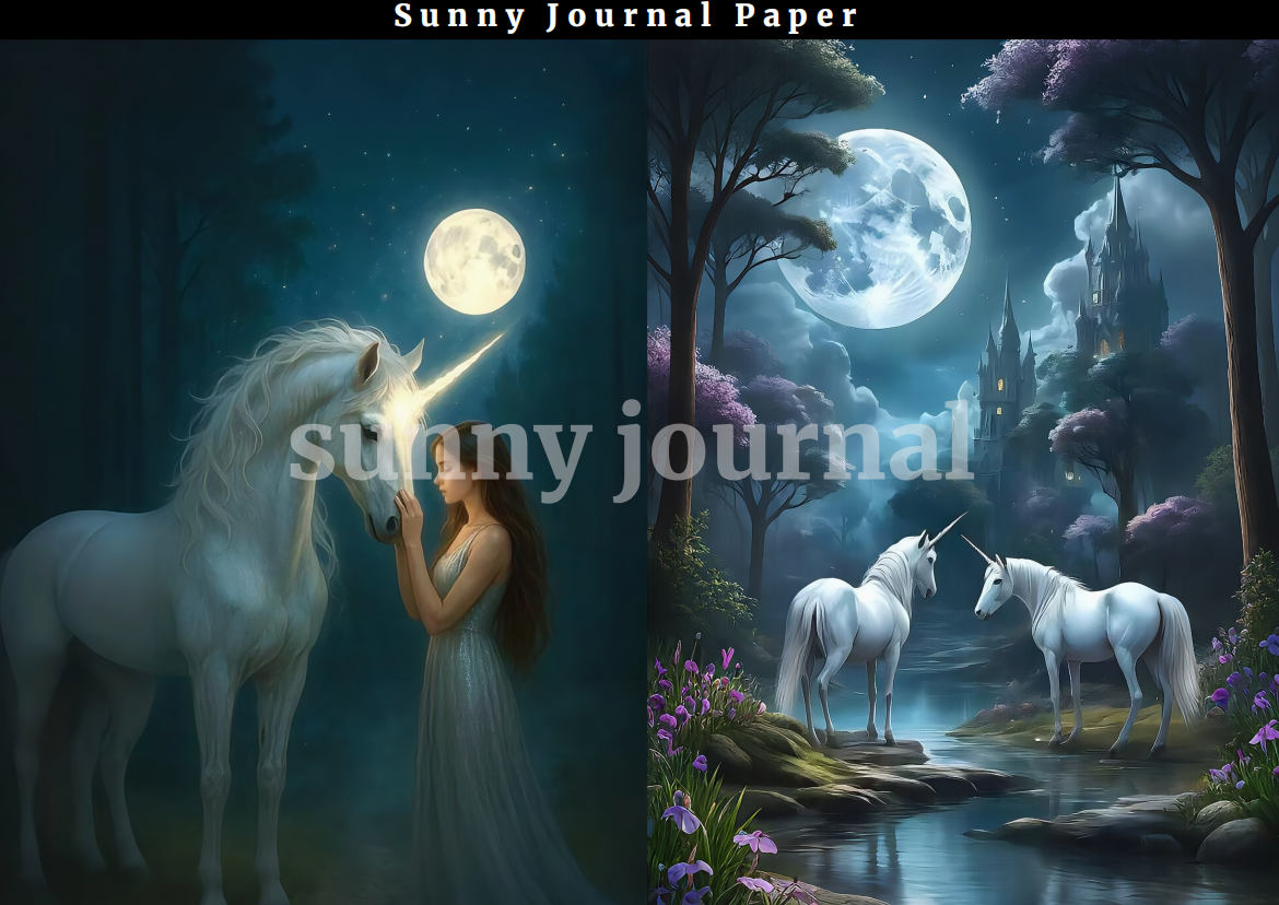 B0010-Unicorn A5 Paper 10 pcs no repeat