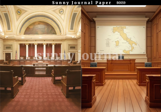 B0059-Court & School Background Paper A5 paper 10pcs no repeat