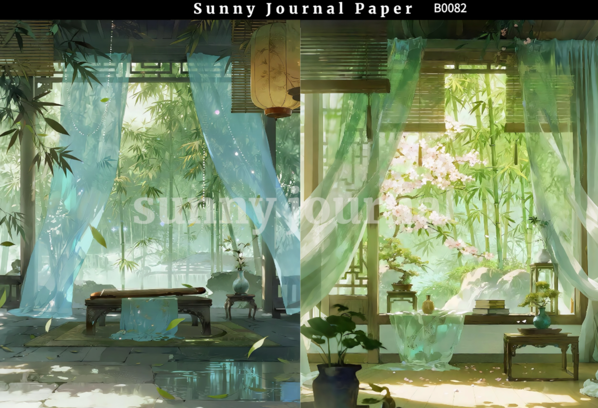 B0082-Only Green Summer Vibe Traditional A5 paper 10pcs no repeat
