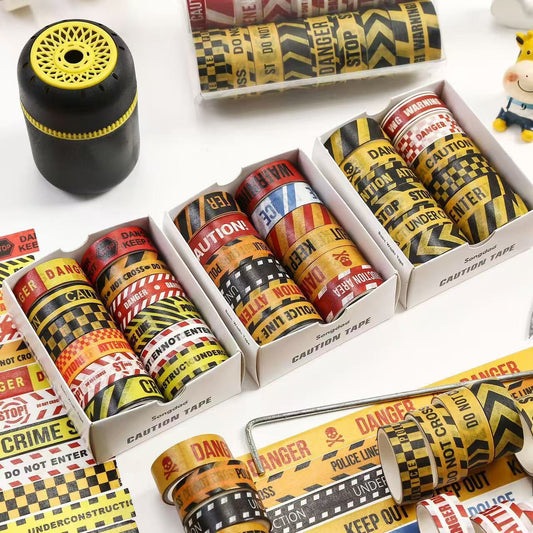 Washi Tape Set Caution Warning Cross-border 12 pcs rolls 1.5cm*2m