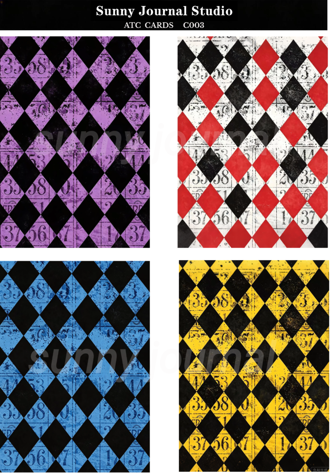 C003-Variety of Textures ATC Cards 20 iamges 300GSM Paper Card / Self-cut Required