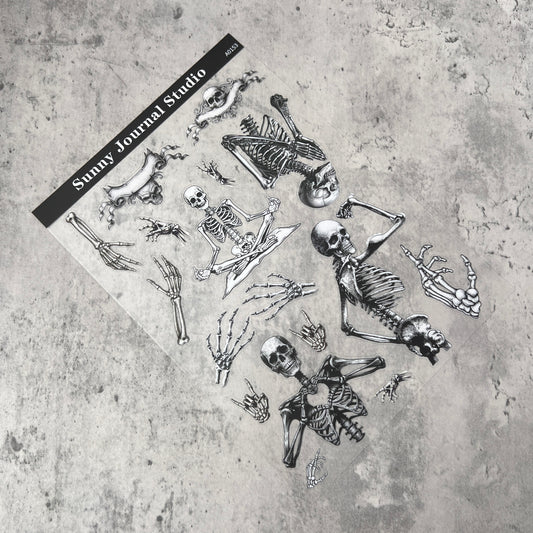 A0153--Funny Skeletons PET Sticker 1 Pcs A5 Size