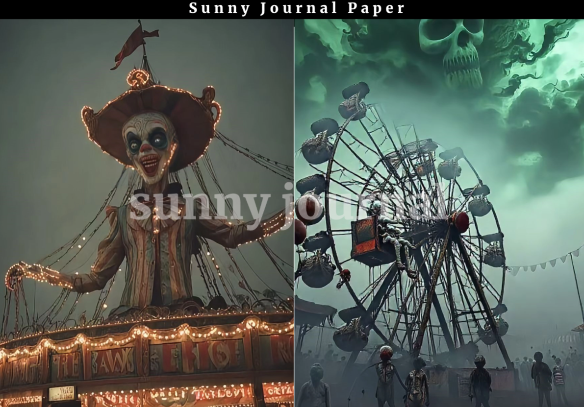 B0028- Horror Amusement Park A5 paper 10 pcs no repeat