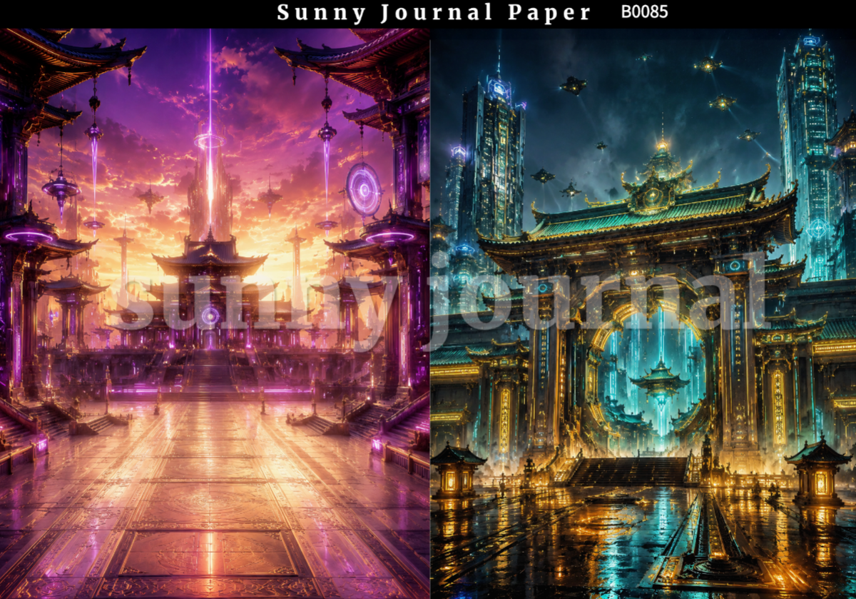 B0085-CyberPunk Oriental Style A5 paper 10pcs no repeat