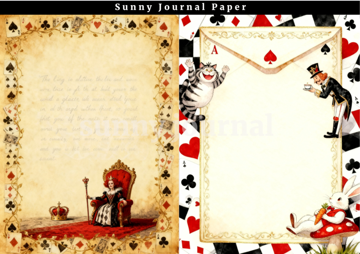 B0055-Vertical Alice Writing Paper A5 paper 15pcs no repeat
