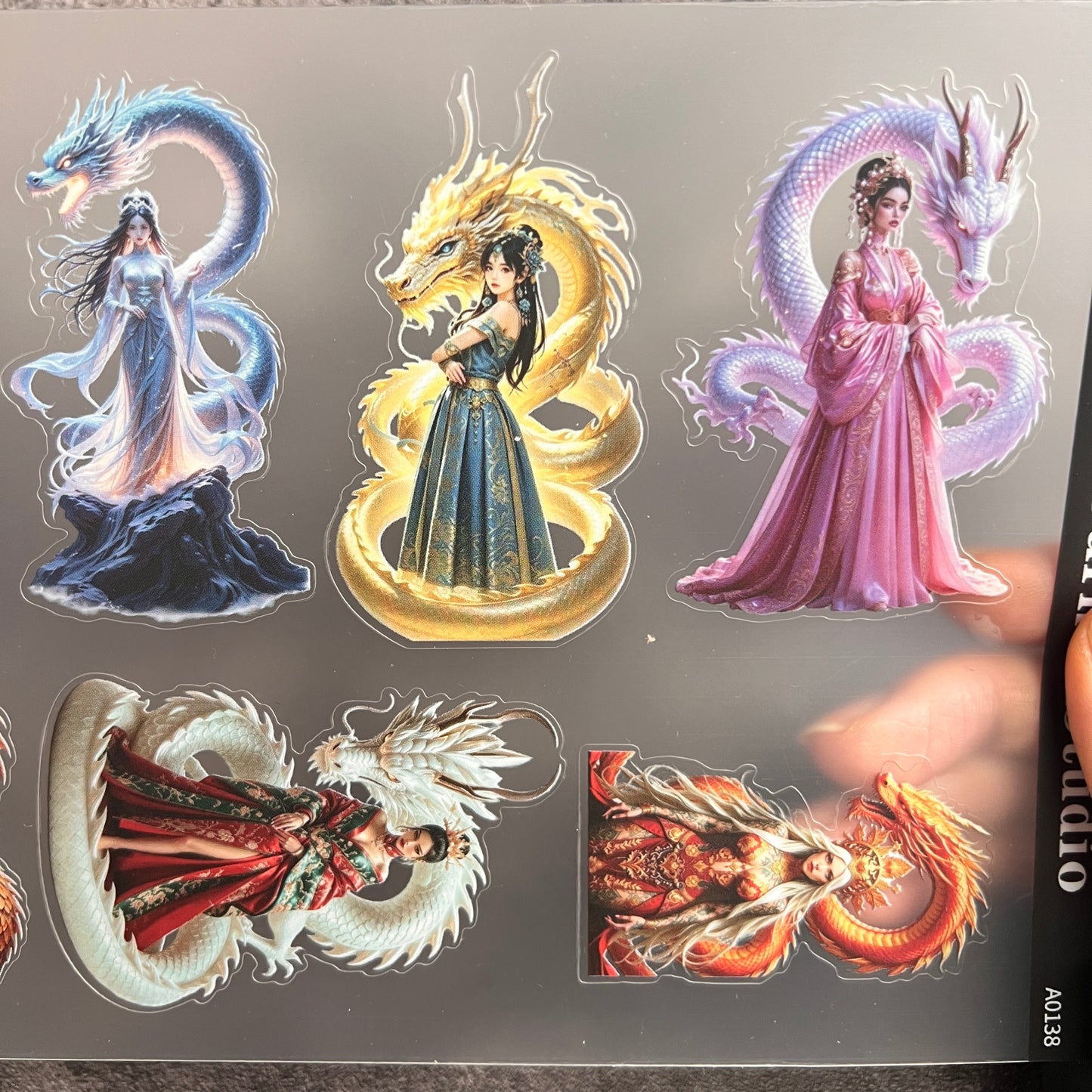 A0138--Traditional Dragon Girl PET Sticker 1 Pcs A5 Size
