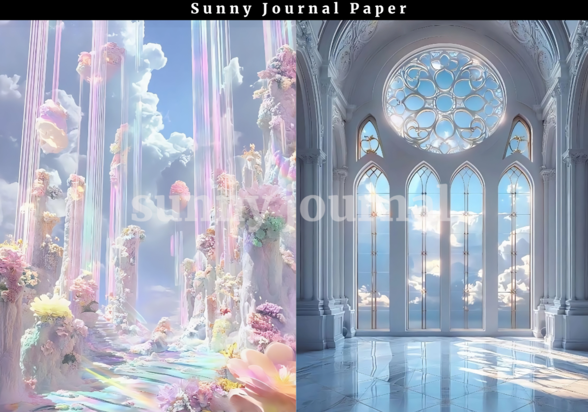 B0045-Princess Girls Fairy Background A5 paper 10pcs no repeat