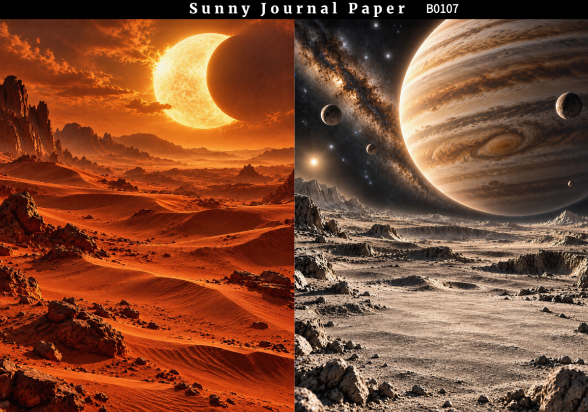B0107-Planet Space Background A5 paper 10pcs no repeat